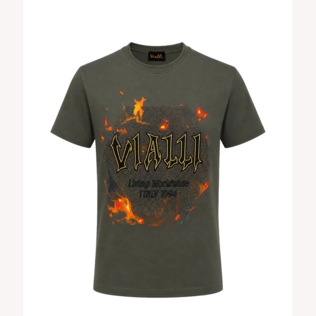 516-1989 Vialli Nikki S/S Tee Drk Olive - Image 1